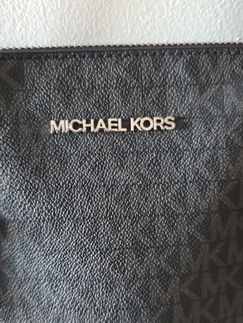 Michael Kors Black Logo Tote with MK Charm - Picture 3 of 7